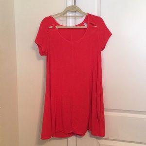 Revolve Obey N89 Red Cutout Short Sleeve Dress